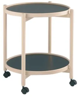 Thomsen Furniture James serveringsvagn - bok/melamin - naturlig bok - Ø50 cm