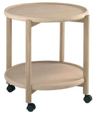 Thomsen Furniture Hudson serveringsvagn - Ek/Ek - Lackad ek - Ø55 cm