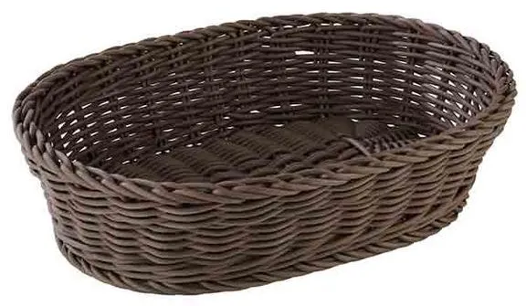 Utgående: Brödkorg, oval, svart plastflätning, 32x23xH7 cm