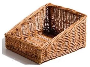 Brödkorg, rektangulär, handgjord brun flätning, 30x35x19 cm, fram 9 cm