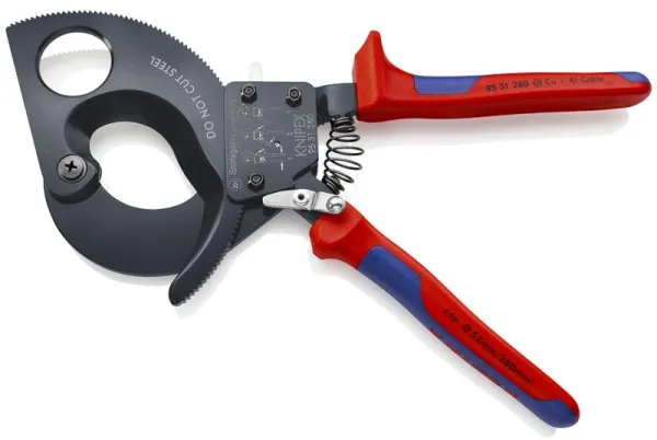 Knipex Kabelsax (Spärrprincip) svart lackerad, med flerkomponentshandtag 280 mm