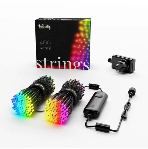 Twinkly Strings - 400 appstyrda RGB-LEDs. 32 meter. Svart kabel.