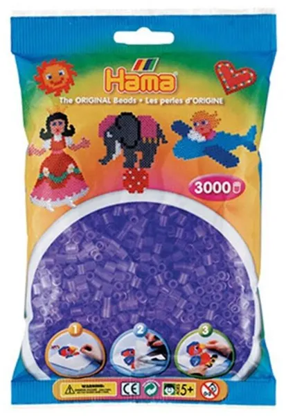 HAMA Midi Pärlor 3000 st Transparent Lila - 0174