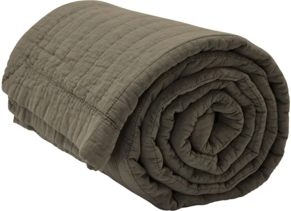 Magnhild, Vadderat överkast, bark, 160x280 cm