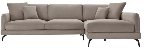 Furnhouse Maggie högerställd schäslongsoffa ljusbrunt tyg 293x165x98cm