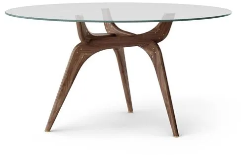 Brdr. Krüger TRIIIO Matbord Ø135 Valnöt Oljad/Klar Glas