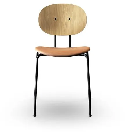 Sibast Furniture Piet Hein Matstol Svart i Ek och Cognac Skinn