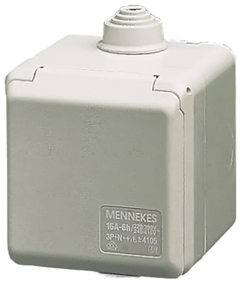 Mennekes CEE utomhusuttag 3-polig 16A 230V IP44 6H 4102