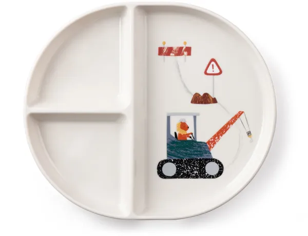 Tastii, tallrik med 3 fack, Busy Builders